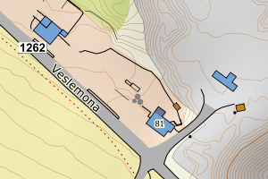 Kartbilde fra WMS-tjeneste av avviket