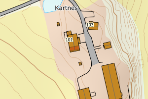 Kartbilde fra WMS-tjeneste av avviket