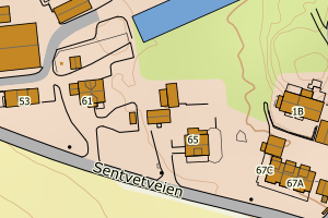 Kartbilde fra WMS-tjeneste av avviket