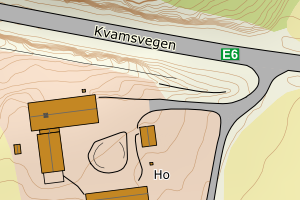 Kartbilde fra WMS-tjeneste av avviket