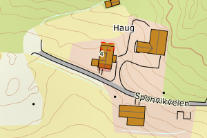 Kartbilde fra WMS-tjeneste av avviket