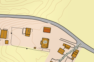 Kartbilde fra WMS-tjeneste av avviket