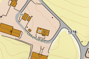 Kartbilde fra WMS-tjeneste av avviket