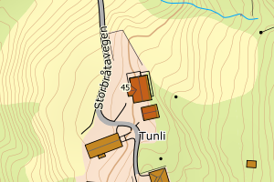 Kartbilde fra WMS-tjeneste av avviket