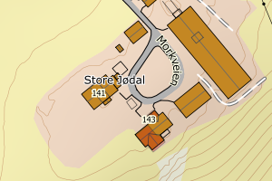 Kartbilde fra WMS-tjeneste av avviket