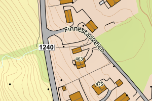 Kartbilde fra WMS-tjeneste av avviket