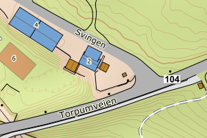 Kartbilde fra WMS-tjeneste av avviket