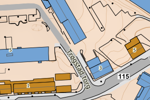 Kartbilde fra WMS-tjeneste av avviket