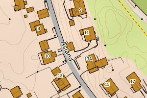 Kartbilde fra WMS-tjeneste av avviket