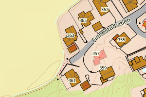 Kartbilde fra WMS-tjeneste av avviket