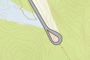 Kartbilde fra WMS-tjeneste av avviket