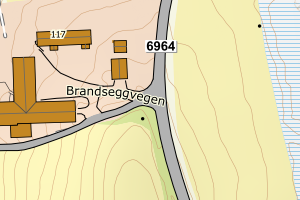 Kartbilde fra WMS-tjeneste av avviket