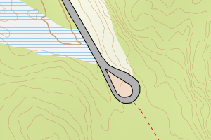 Kartbilde fra WMS-tjeneste av avviket