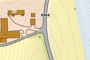 Kartbilde fra WMS-tjeneste av avviket