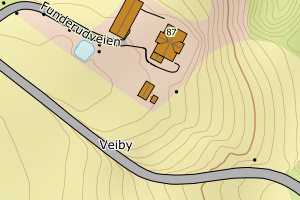 Kartbilde fra WMS-tjeneste av avviket