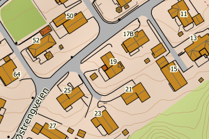 Kartbilde fra WMS-tjeneste av avviket