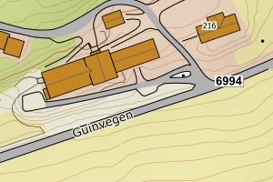 Kartbilde fra WMS-tjeneste av avviket