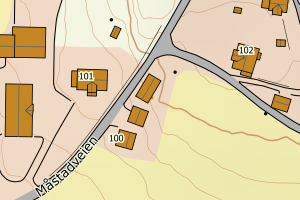 Kartbilde fra WMS-tjeneste av avviket