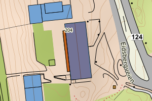 Kartbilde fra WMS-tjeneste av avviket