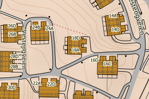 Kartbilde fra WMS-tjeneste av avviket