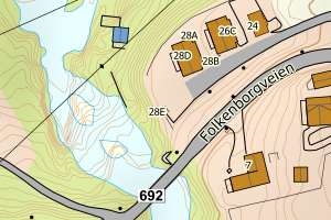 Kartbilde fra WMS-tjeneste av avviket