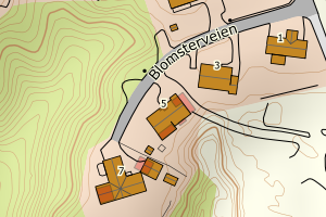 Kartbilde fra WMS-tjeneste av avviket