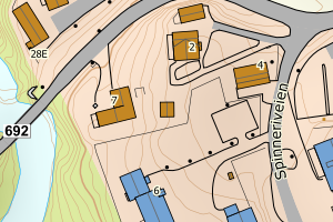 Kartbilde fra WMS-tjeneste av avviket