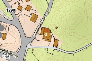 Kartbilde fra WMS-tjeneste av avviket