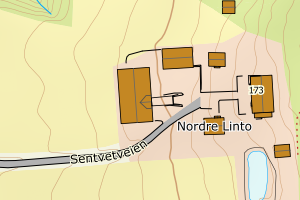 Kartbilde fra WMS-tjeneste av avviket