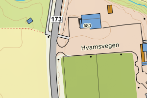 Kartbilde fra WMS-tjeneste av avviket