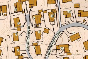 Kartbilde fra WMS-tjeneste av avviket