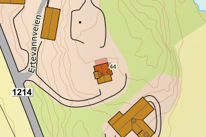 Kartbilde fra WMS-tjeneste av avviket