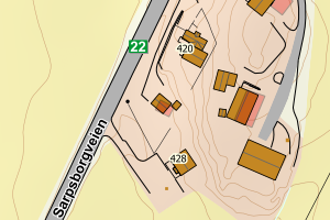 Kartbilde fra WMS-tjeneste av avviket