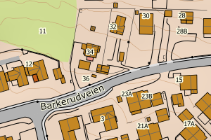 Kartbilde fra WMS-tjeneste av avviket