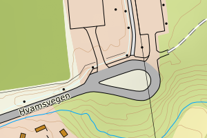 Kartbilde fra WMS-tjeneste av avviket