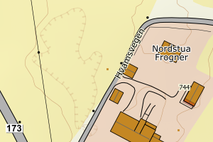 Kartbilde fra WMS-tjeneste av avviket