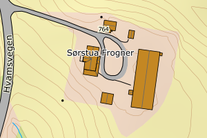 Kartbilde fra WMS-tjeneste av avviket