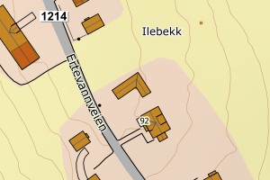 Kartbilde fra WMS-tjeneste av avviket