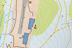 Kartbilde fra WMS-tjeneste av avviket