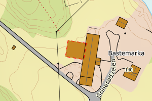 Kartbilde fra WMS-tjeneste av avviket