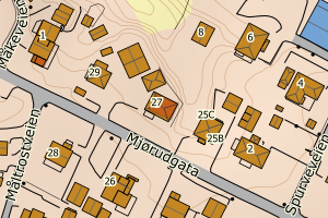 Kartbilde fra WMS-tjeneste av avviket