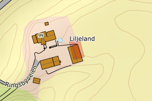 Kartbilde fra WMS-tjeneste av avviket