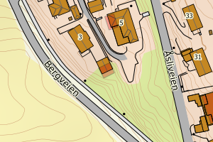 Kartbilde fra WMS-tjeneste av avviket