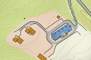 Kartbilde fra WMS-tjeneste av avviket