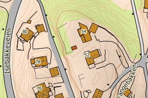 Kartbilde fra WMS-tjeneste av avviket