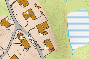 Kartbilde fra WMS-tjeneste av avviket