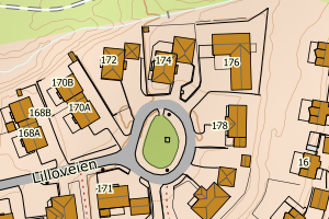 Kartbilde fra WMS-tjeneste av avviket