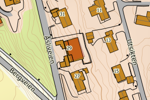 Kartbilde fra WMS-tjeneste av avviket