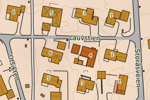 Kartbilde fra WMS-tjeneste av avviket