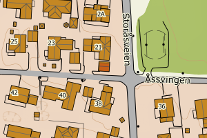 Kartbilde fra WMS-tjeneste av avviket